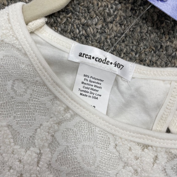 NWT Area Code 407 White Lace Girls Trapeze Dress - Picture 3 of 5